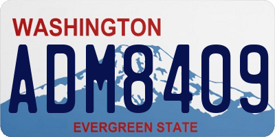 WA license plate ADM8409