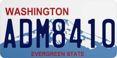 WA license plate ADM8410