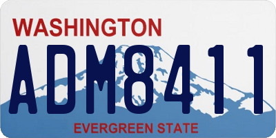 WA license plate ADM8411