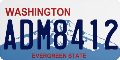 WA license plate ADM8412