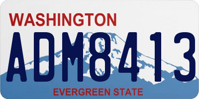 WA license plate ADM8413
