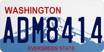WA license plate ADM8414