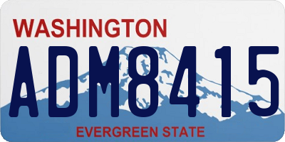 WA license plate ADM8415