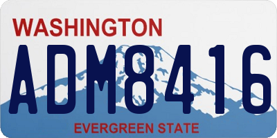 WA license plate ADM8416