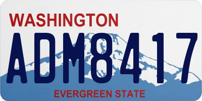 WA license plate ADM8417