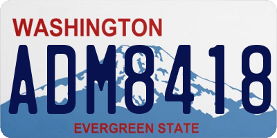 WA license plate ADM8418