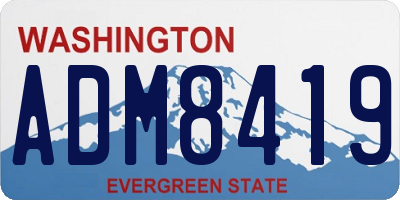 WA license plate ADM8419