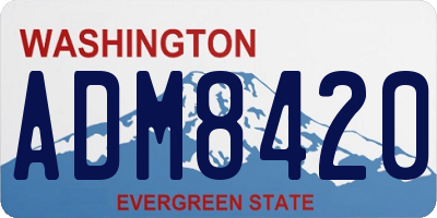 WA license plate ADM8420