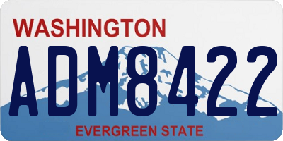 WA license plate ADM8422