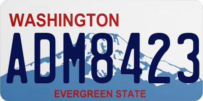 WA license plate ADM8423