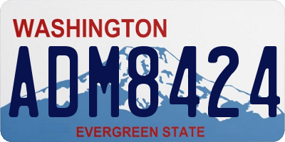 WA license plate ADM8424