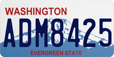 WA license plate ADM8425