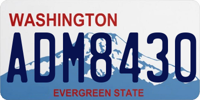 WA license plate ADM8430