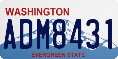 WA license plate ADM8431