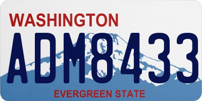 WA license plate ADM8433