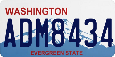WA license plate ADM8434