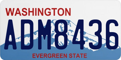 WA license plate ADM8436