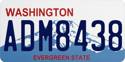 WA license plate ADM8438