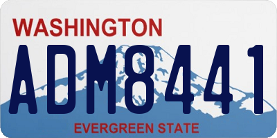 WA license plate ADM8441