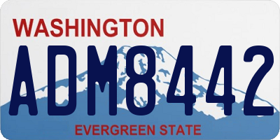 WA license plate ADM8442