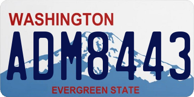WA license plate ADM8443