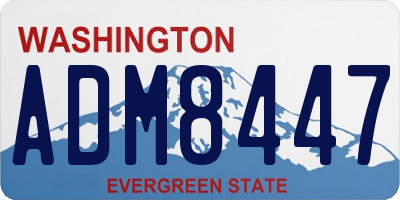 WA license plate ADM8447