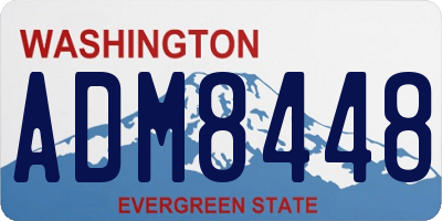 WA license plate ADM8448