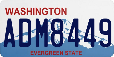 WA license plate ADM8449
