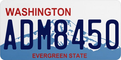 WA license plate ADM8450