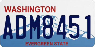 WA license plate ADM8451
