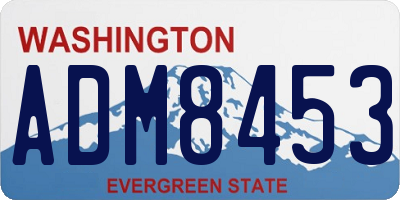 WA license plate ADM8453