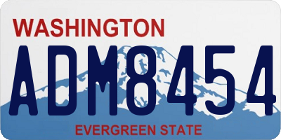 WA license plate ADM8454