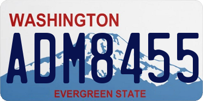 WA license plate ADM8455