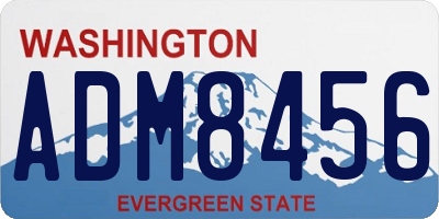 WA license plate ADM8456
