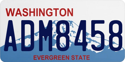 WA license plate ADM8458