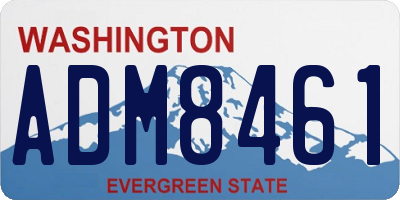 WA license plate ADM8461