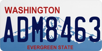 WA license plate ADM8463