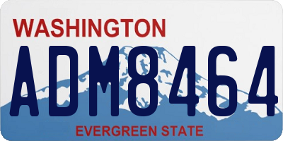 WA license plate ADM8464