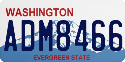 WA license plate ADM8466