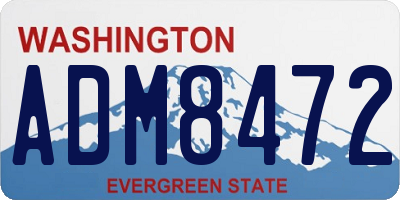 WA license plate ADM8472