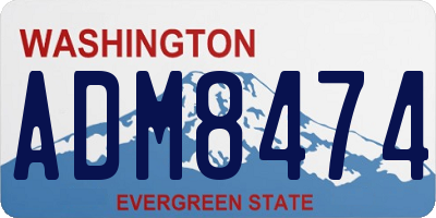 WA license plate ADM8474