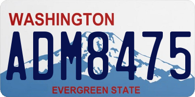 WA license plate ADM8475