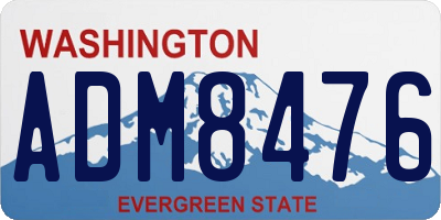 WA license plate ADM8476