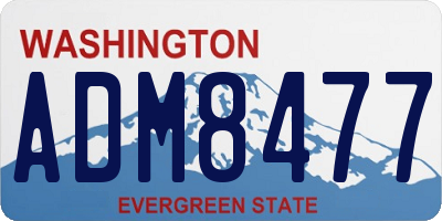 WA license plate ADM8477