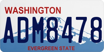 WA license plate ADM8478