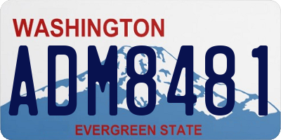 WA license plate ADM8481