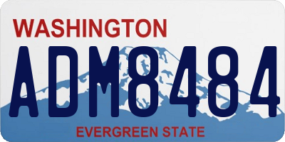 WA license plate ADM8484