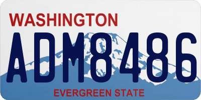 WA license plate ADM8486