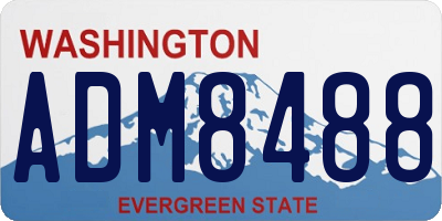 WA license plate ADM8488