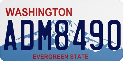 WA license plate ADM8490